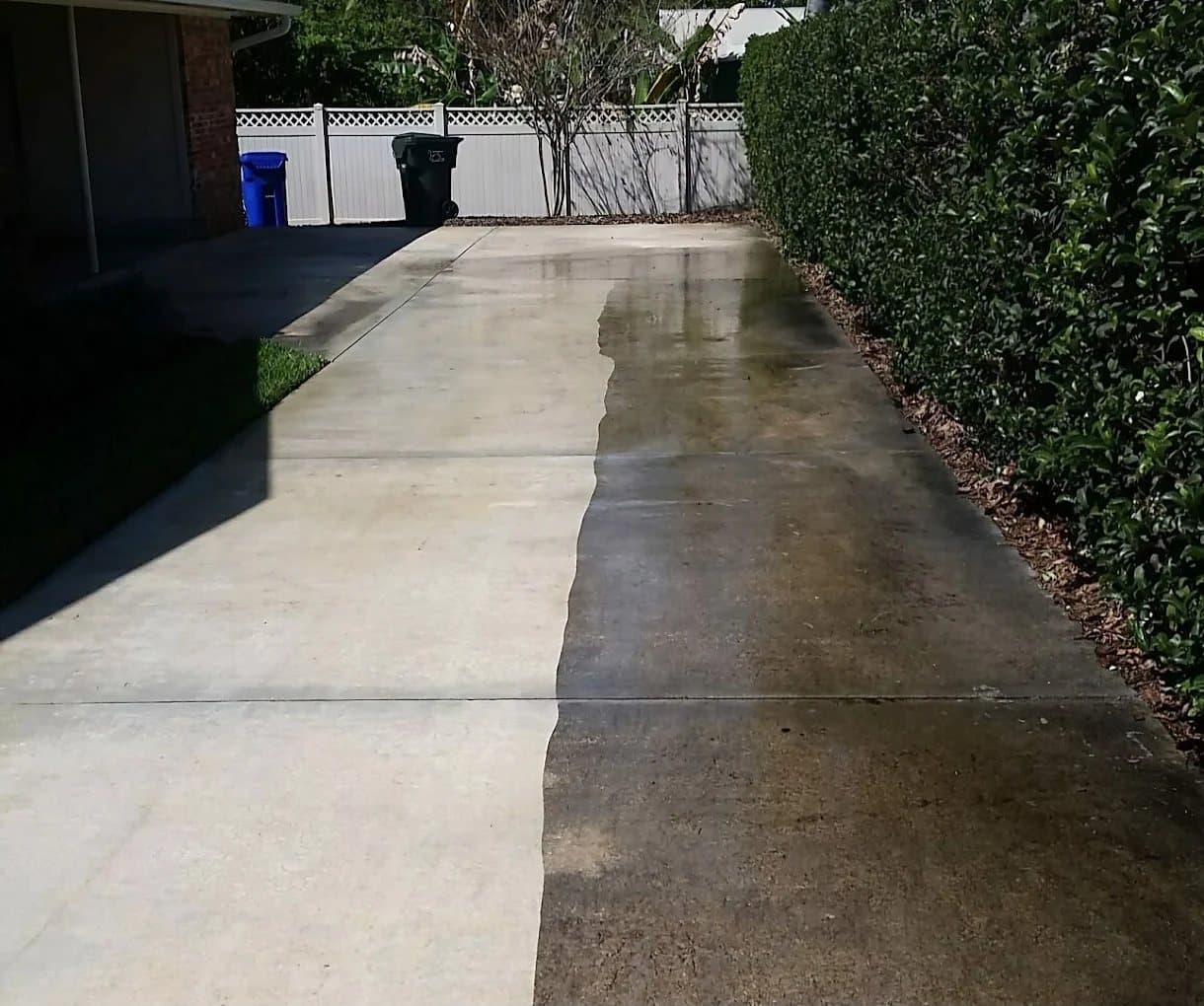 Driveway pressure washed clean in Macomb, MI