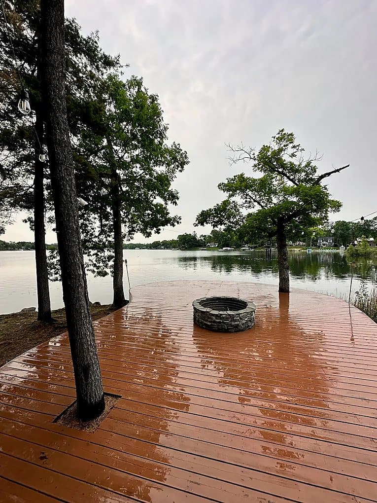 Patio and deck restored by pressure washing in Metro Detroit